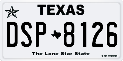 TX license plate DSP8126