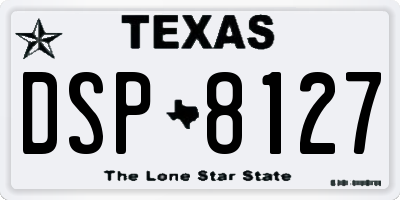 TX license plate DSP8127