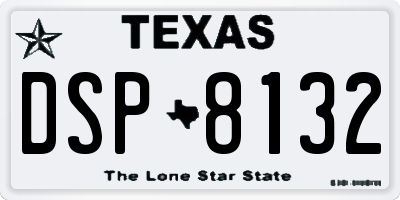 TX license plate DSP8132