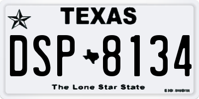 TX license plate DSP8134