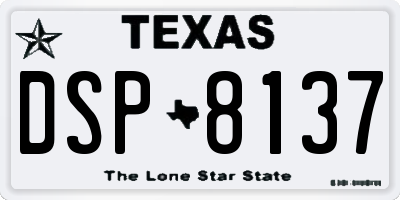 TX license plate DSP8137