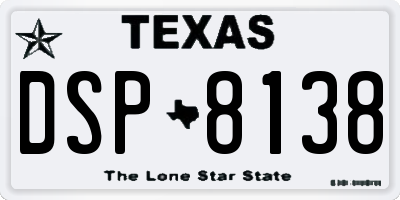 TX license plate DSP8138