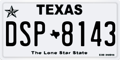 TX license plate DSP8143