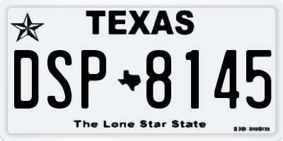 TX license plate DSP8145