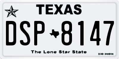 TX license plate DSP8147