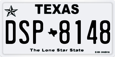 TX license plate DSP8148