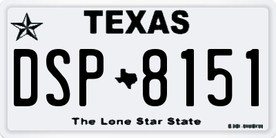 TX license plate DSP8151