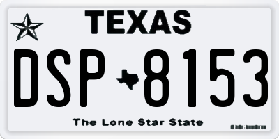 TX license plate DSP8153