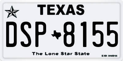 TX license plate DSP8155
