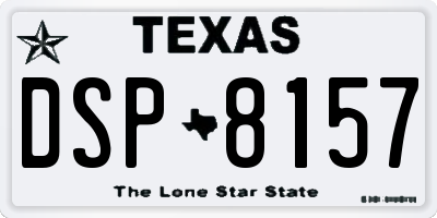 TX license plate DSP8157