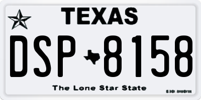 TX license plate DSP8158