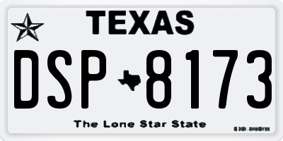 TX license plate DSP8173