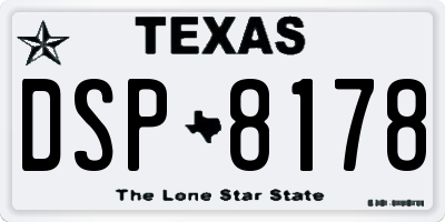 TX license plate DSP8178
