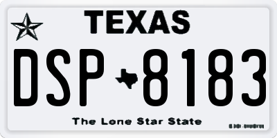 TX license plate DSP8183