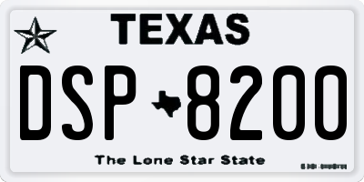 TX license plate DSP8200