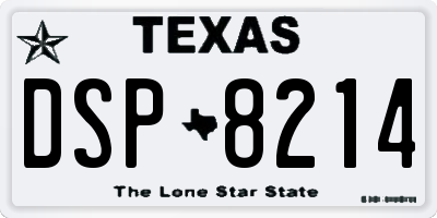 TX license plate DSP8214