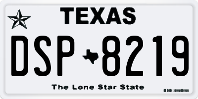 TX license plate DSP8219