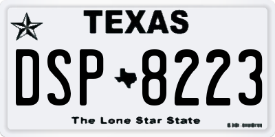 TX license plate DSP8223