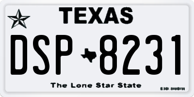TX license plate DSP8231