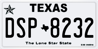 TX license plate DSP8232