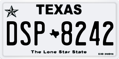 TX license plate DSP8242