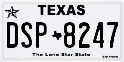 TX license plate DSP8247