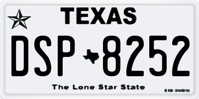 TX license plate DSP8252