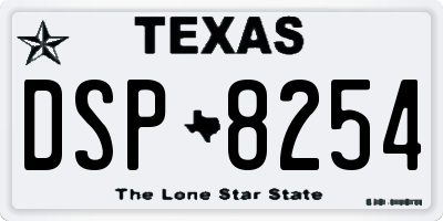 TX license plate DSP8254