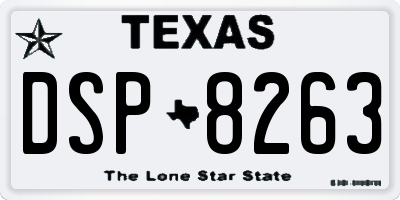 TX license plate DSP8263