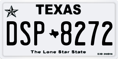 TX license plate DSP8272