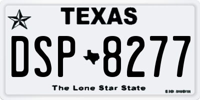TX license plate DSP8277
