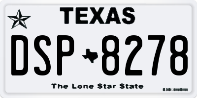 TX license plate DSP8278