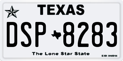 TX license plate DSP8283