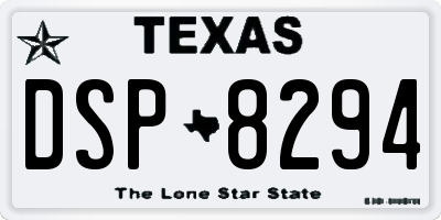 TX license plate DSP8294