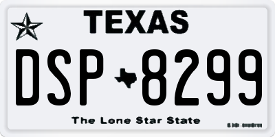 TX license plate DSP8299