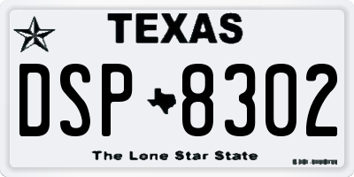 TX license plate DSP8302