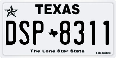 TX license plate DSP8311