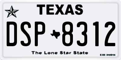 TX license plate DSP8312