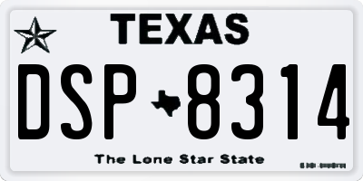 TX license plate DSP8314