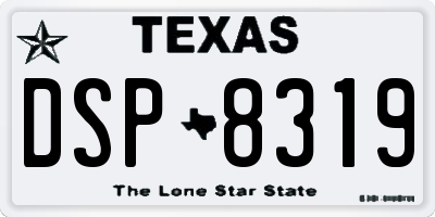 TX license plate DSP8319