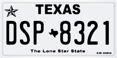 TX license plate DSP8321