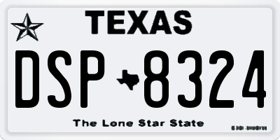 TX license plate DSP8324