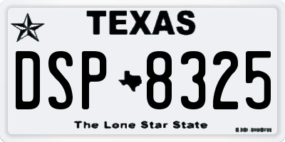 TX license plate DSP8325