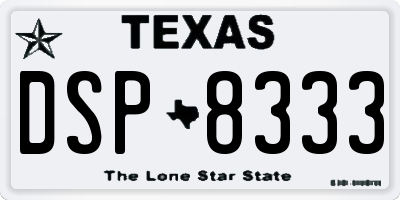 TX license plate DSP8333