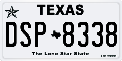 TX license plate DSP8338