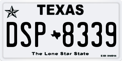 TX license plate DSP8339