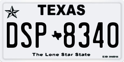 TX license plate DSP8340
