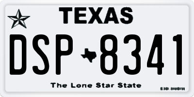 TX license plate DSP8341