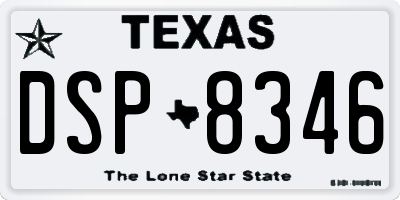 TX license plate DSP8346