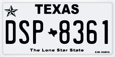 TX license plate DSP8361